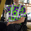 Green Neon And Violet Flowers Hawaii Hi-Vis T-Shirt