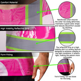 Hi Vis T Shirt Reflective Tapes Pink Neon White Skull Custom Name Safety Workwear For Workers, Truckers, Operators