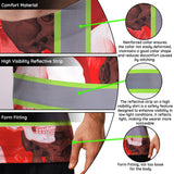 Hi Vis T Shirt Reflective Tapes Red Neon White Skull Custom Name Safety Workwear For Workers, Truckers, Operators