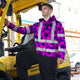Violet Neon And Pink Flowers Hi-Vis Zip Hoodie