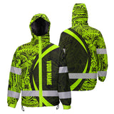 Hi Vis Jacket Waterproof And Windproof Reflective Tapes Hawaiian Polynesian Tribal Custom Name