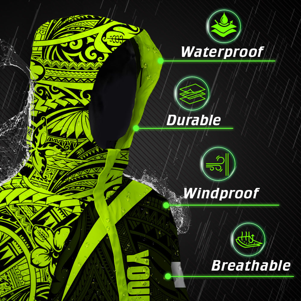 Hi Vis Jacket Waterproof And Windproof Reflective Tapes Hawaiian Polynesian Tribal Custom Name