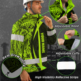 Hi Vis Jacket Waterproof And Windproof Reflective Tapes Hawaiian Polynesian Tribal Custom Name