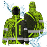 Hi Vis Jacket Waterproof And Windproof Reflective Tapes Hawaiian Polynesian Tribal Custom Name