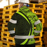Hi Vis Jacket Waterproof And Windproof Reflective Tapes Hawaiian Polynesian Tribal Custom Name