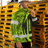 Hi Vis Jacket Waterproof And Windproof Reflective Tapes Hawaiian Polynesian Tribal Custom Name