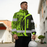 Hi Vis Jacket Waterproof And Windproof Reflective Tapes Hawaiian Polynesian Tribal Custom Name