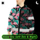 Hi Vis Jacket Waterproof And Windproof Reflective Tapes Pink Flamingo Flower Hawaiian Hi-Vis Waterproof Jacket