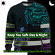 Hi Vis Long Sleeve Shirt Reflective Gradient Polynesian Turtle Hawaiian Hi-Vis Long Sleeve Shirt