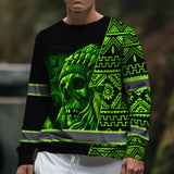 Hi Vis Long Sleeve Shirt Reflective Skull Green Neon Native Custom Name