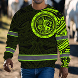 Hi Vis Long Sleeve Shirt Reflective Tapes Hawaiian Custom Name Safety