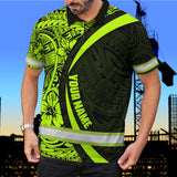 Hi Vis Polo Shirt Tapes Hawaiian Polynesian Tribal Custom Name Safety Workwear