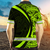 Hi Vis Polo Shirt Tapes Hawaiian Polynesian Tribal Custom Name Safety Workwear