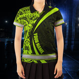 Hi Vis Polo Shirt Tapes Hawaiian Polynesian Tribal Custom Name Safety Workwear