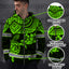Green Turtle Flower Hi-Vis Zip Hoodie