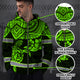 Green Turtle Flower Hi-Vis Zip Hoodie