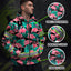 Pink Flamingo Flower Hawaiian Hi-Vis Zip Hoodie
