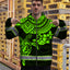 Green Turtle Flower Hi-Vis Zip Hoodie