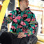 Pink Flamingo Flower Hawaiian Hi-Vis Zip Hoodie