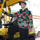 Pink Flamingo Flower Hawaiian Hi-Vis Zip Hoodie
