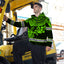 Green Turtle Flower Hi-Vis Zip Hoodie