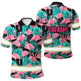 Hi Vis Polo Shirts Reflective Tapes Pink Flamingo Flower Hawaiian Custom Name Safety Workwear