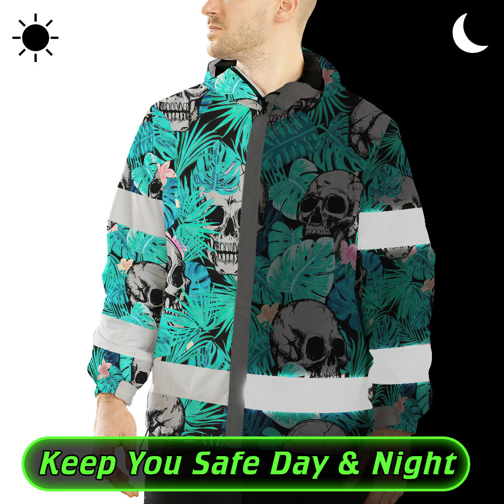 Reflective Hi Vis Mint Neon Jacket Waterproof And Windproof - Safety Workwear