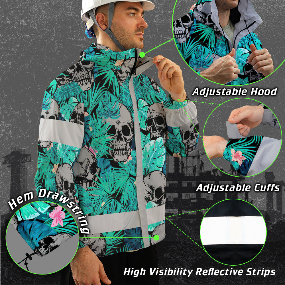 Reflective Hi Vis Mint Neon Jacket Waterproof And Windproof - Safety Workwear