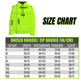 Hi Vis Hoodie Reflective Tapes Green Neon And Violet Flowers Custom Name Safety Workwear For Workers, Truckers, Operators