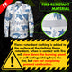 Hi Vis FR Button Long Sleeves Reflective Tapes Blue Flowers Turtle 2 Hi-Vis Work Shirt