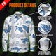 Hi Vis FR Button Long Sleeves Reflective Tapes Blue Flowers Turtle 2 Hi-Vis Work Shirt