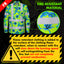 Hi Vis FR Button Long Sleeves Reflective Tapes Blue Neon And Green Flowers Hi-Vis Work Shirt