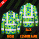 Hi Vis FR Button Long Sleeves Reflective Tapes Blue Neon And Green Flowers Hi-Vis Work Shirt