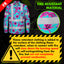 Hi Vis FR Button Long Sleeves Reflective Tapes Blue Neon And Pink Flowers Hi-Vis Work Shirt