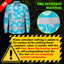 Hi Vis FR Button Long Sleeves Reflective Tapes Blue Neon And White Flowers Hi-Vis Work Shirt