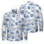 Hi Vis FR Button Long Sleeves Reflective Tapes Dark Blue And White Flowers Hi-Vis Work Shirt
