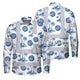Hi Vis FR Button Long Sleeves Reflective Tapes Dark Blue And White Flowers Hi-Vis Work Shirt