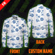 Hi Vis FR Button Long Sleeves Reflective Tapes Dark Blue And White Flowers Hi-Vis Work Shirt