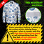 Hi Vis FR Button Long Sleeves Reflective Tapes Dark Blue And White Flowers Hi-Vis Work Shirt