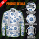 Hi Vis FR Button Long Sleeves Reflective Tapes Dark Blue And White Flowers Hi-Vis Work Shirt