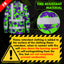 Hi Vis FR Button Long Sleeves Reflective Tapes Green Neon And Violet Flowers Hi-Vis Work Shirt