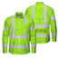 Hi Vis FR Button Long Sleeves Reflective Tapes Green Neon Flowers Hi-Vis Work Shirt