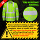 Hi Vis FR Button Long Sleeves Reflective Tapes Green Neon Flowers Hi-Vis Work Shirt