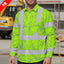 Hi Vis FR Button Long Sleeves Reflective Tapes Green Neon Flowers Hi-Vis Work Shirt
