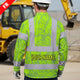 Hi Vis FR Button Long Sleeves Reflective Tapes Green Neon Flowers Hi-Vis Work Shirt