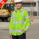 Hi Vis FR Button Long Sleeves Reflective Tapes Green Neon Flowers Hi-Vis Work Shirt