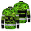 Hi Vis FR Button Long Sleeves Reflective Tapes Green Neon Hi-Vis Work Shirt