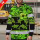 Hi Vis FR Button Long Sleeves Reflective Tapes Green Neon Hi-Vis Work Shirt
