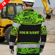 Hi Vis FR Button Long Sleeves Reflective Tapes Green Neon Hi-Vis Work Shirt