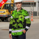 Hi Vis FR Button Long Sleeves Reflective Tapes Green Neon Hi-Vis Work Shirt